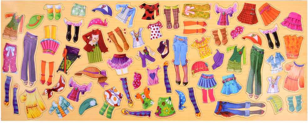 Magnetinė medinė dėlionė Fashion Dress Up