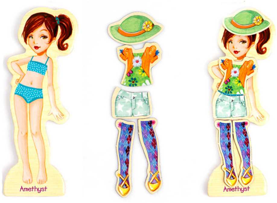 Magnetinė medinė dėlionė Fashion Dress Up