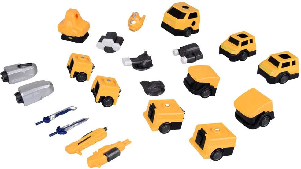 Magnetinis robotas transformeris 2in1, geltonas
