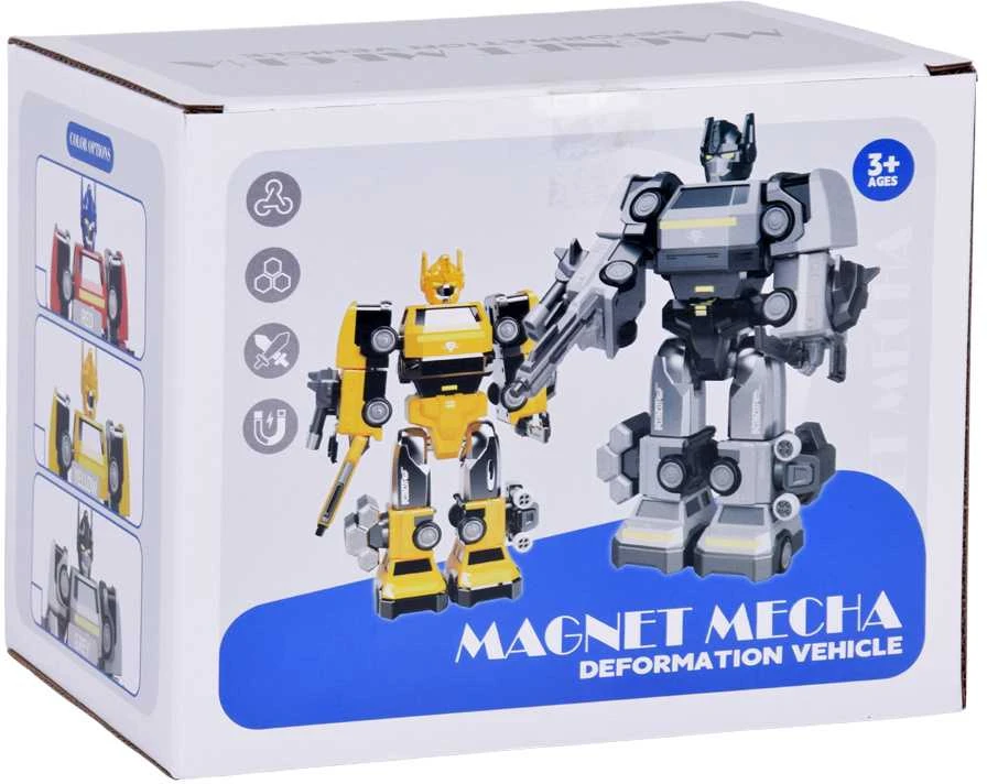 Magnetinis robotas transformeris 2in1, geltonas