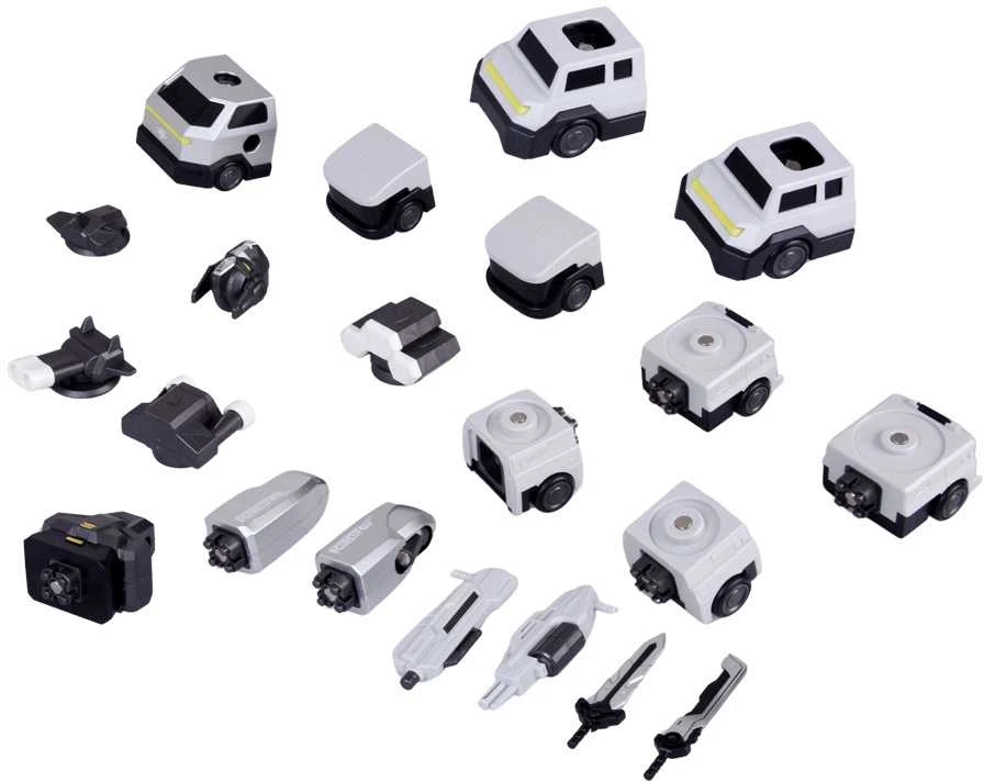 Magnetinis robotas transformeris 2in1, sidabrinis