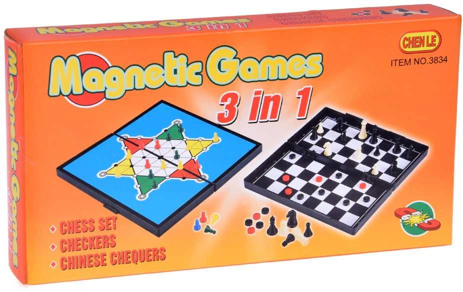 Magnetinis stalo žaidimų rinkinys 3in1