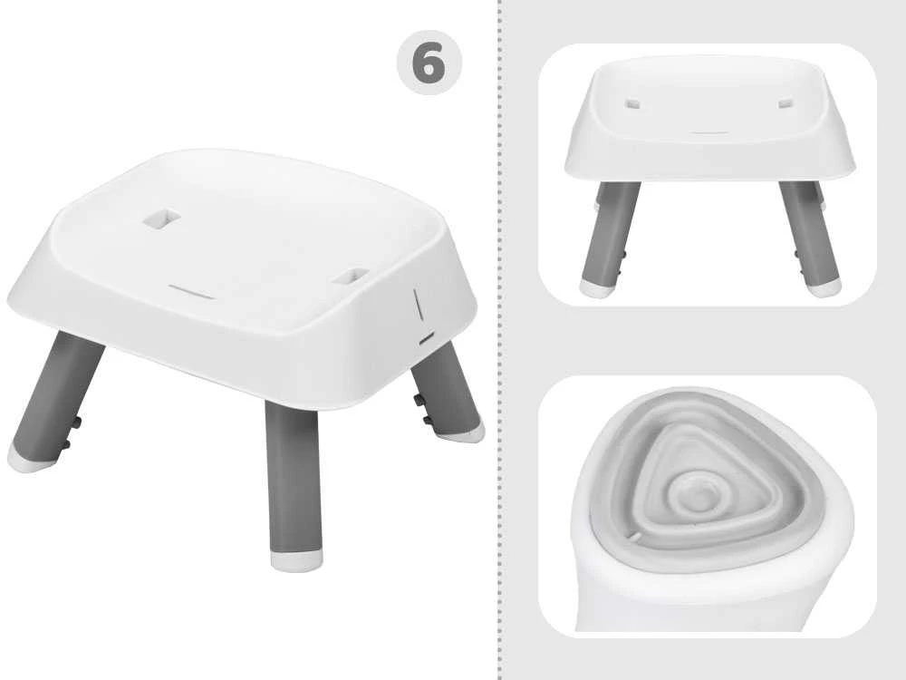 Maitinimo kėdutė - rinkinys 6in1, pilka