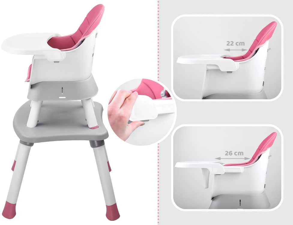 Maitinimo kėdutė - rinkinys 6in1, rožinė