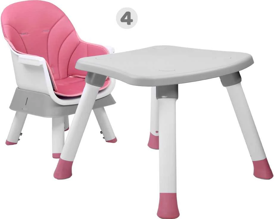 Maitinimo kėdutė - rinkinys 6in1, rožinė