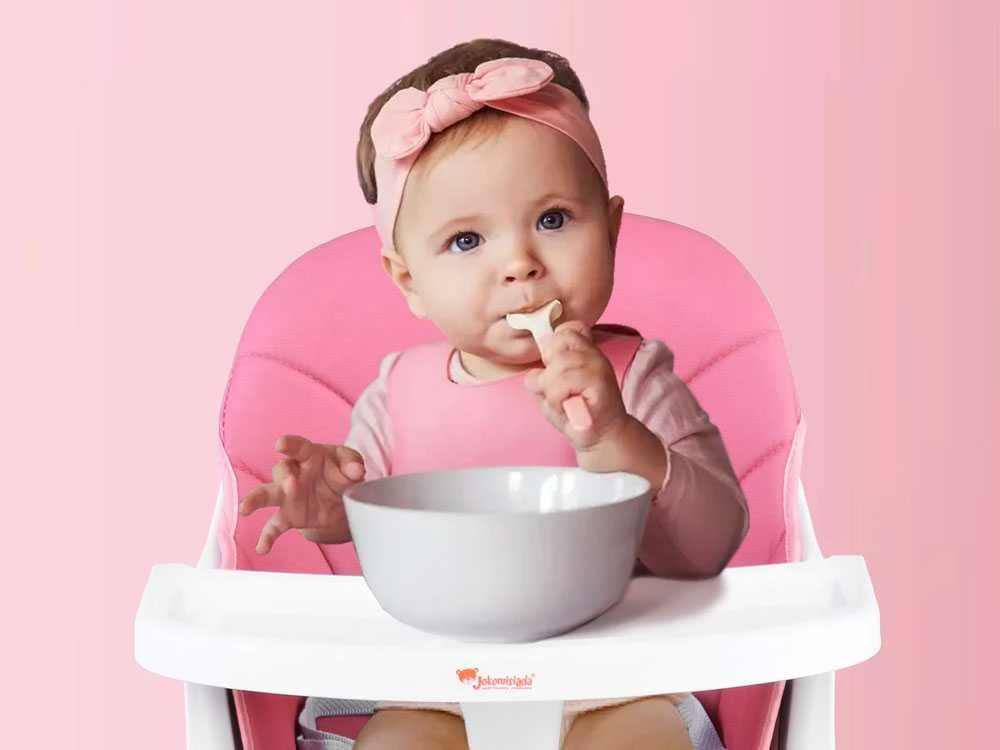 Maitinimo kėdutė - rinkinys 6in1, rožinė