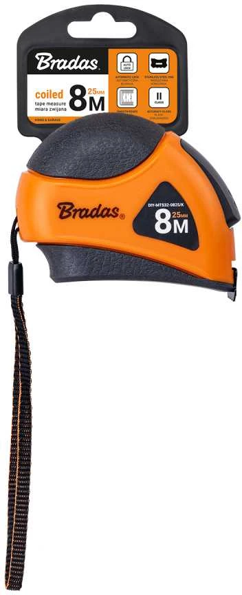 Matavimo ruletė Bradas MOUSE, 8m/25mm, soft/autolock/stainless steel end