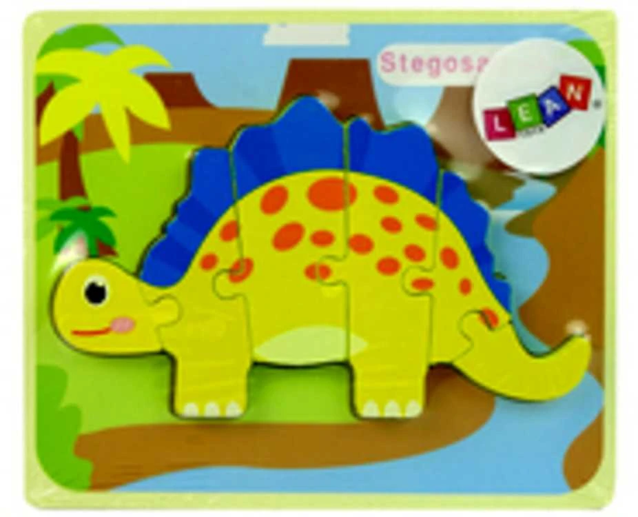 Medinė dėlionė Dinozauras, geltonas