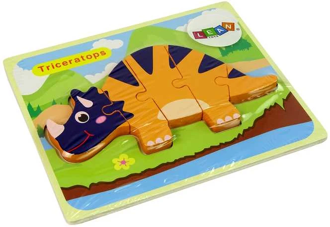 Medinė dėlionė Dinozauras, oranžinis