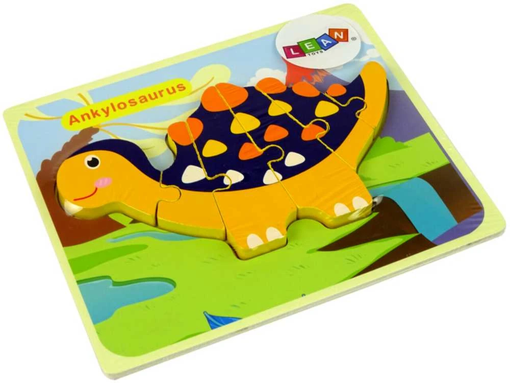 Medinė dėlionė Dinozauras, oranžinis
