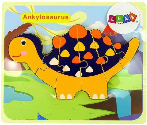 Medinė dėlionė Dinozauras, oranžinis