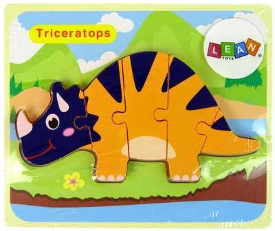 Medinė dėlionė Dinozauras, oranžinis