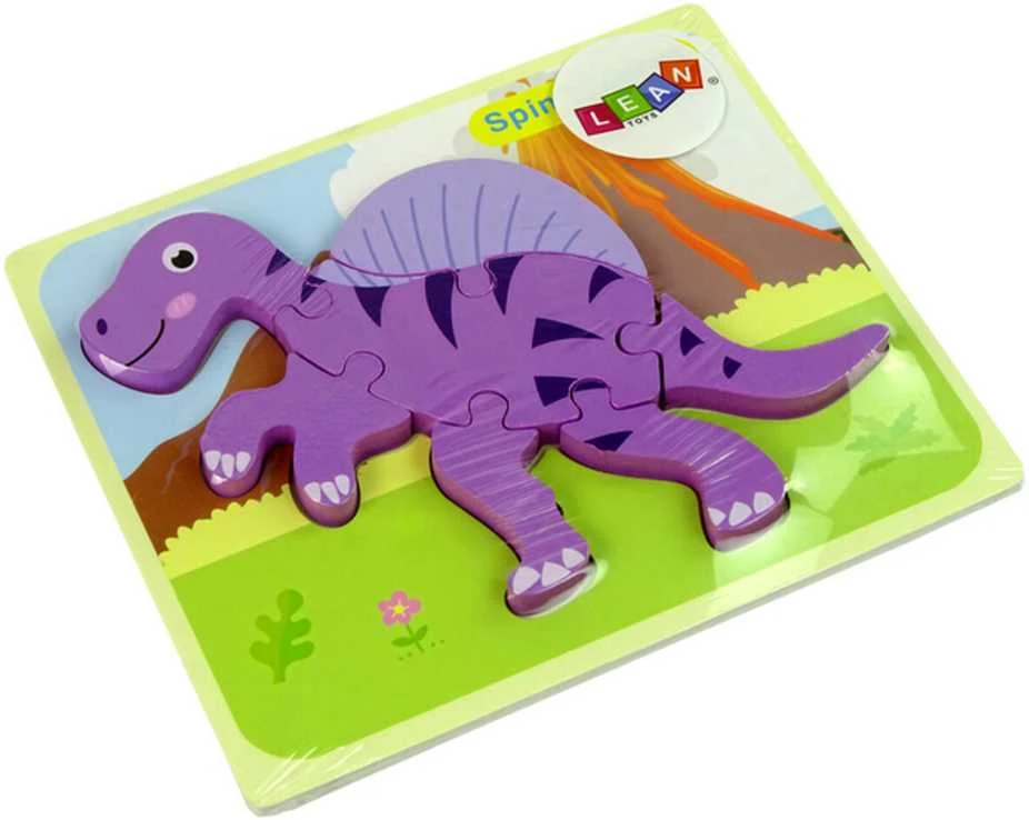 Medinė dėlionė Dinozauras, violetinis