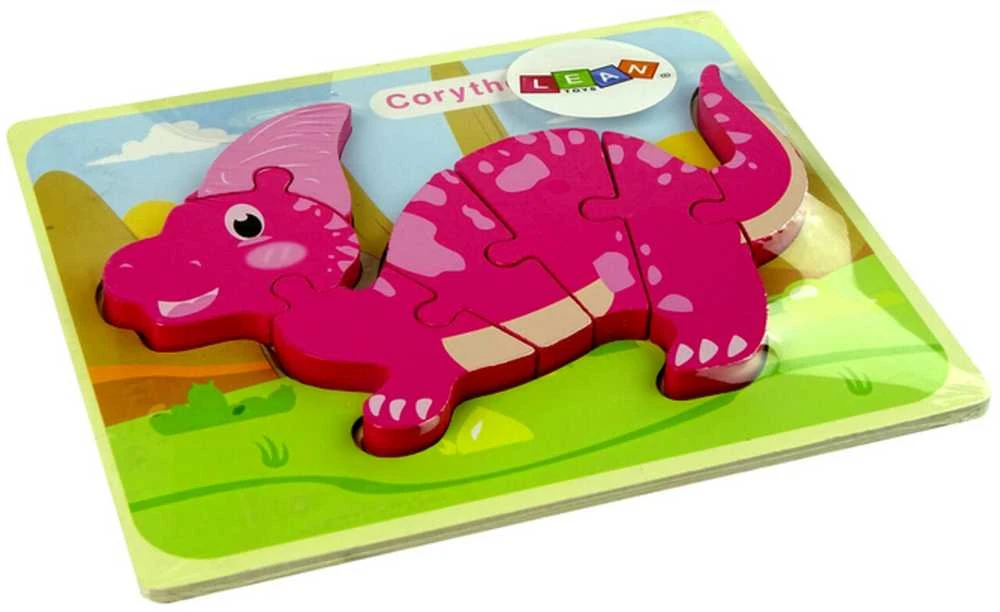 Medinė dėlionė Dinozauras, violetinis