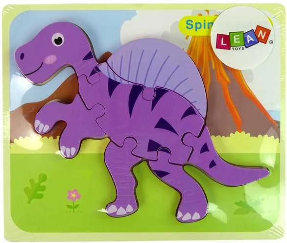 Medinė dėlionė Dinozauras, violetinis