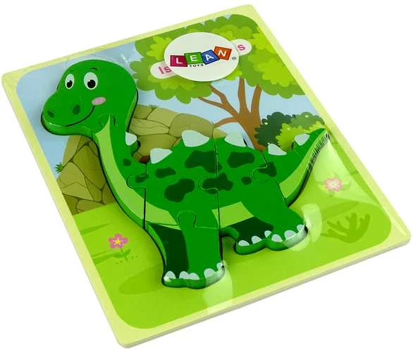 Medinė dėlionė Dinozauras, žalias
