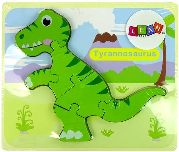 Medinė dėlionė Dinozauras, žalias
