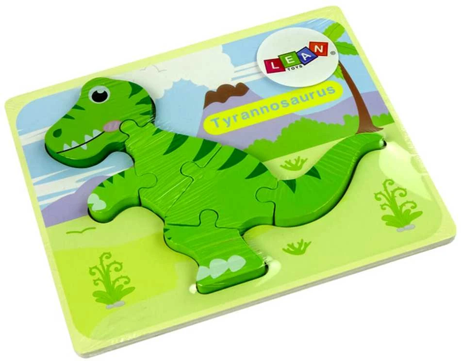 Medinė dėlionė Dinozauras, žalias