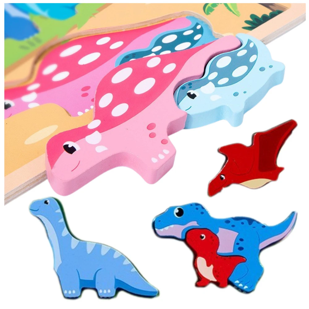 Medinė dėlionė su piešimo lenta 2in1 - Dinozaurai, 12 d.