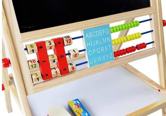 Medinė dvipusė magnetinė lenta su priedais