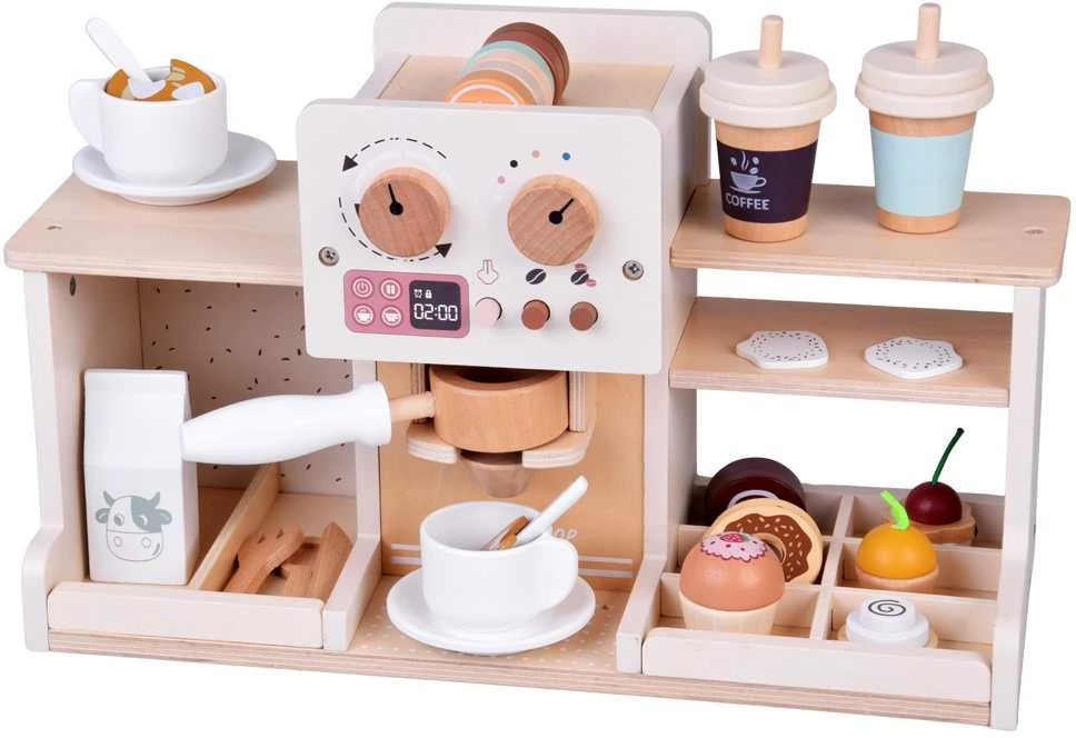 Medinė kavinė „Coffee Shop“ su priedais
