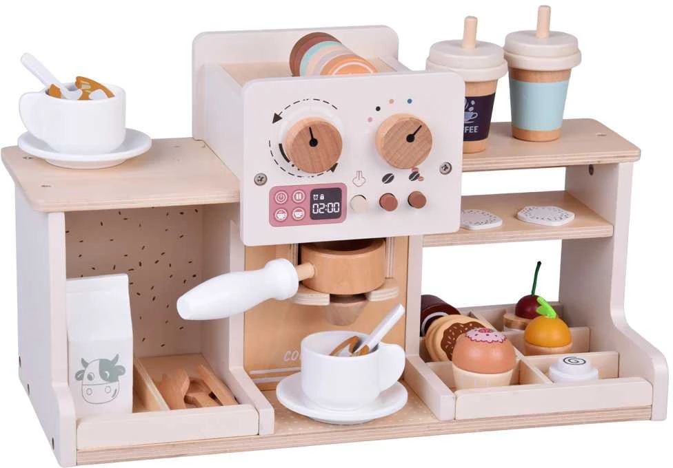 Medinė kavinė „Coffee Shop“ su priedais