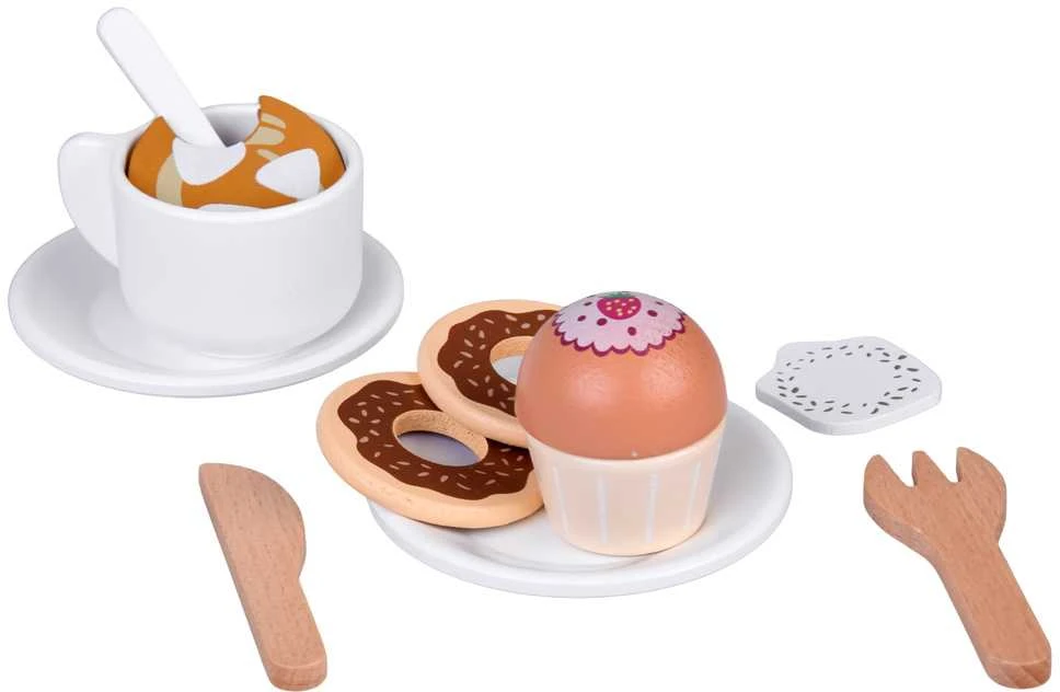 Medinė kavinė „Coffee Shop“ su priedais