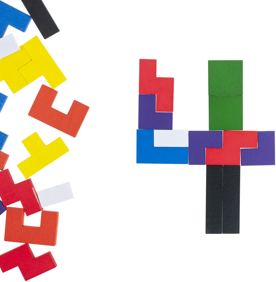 Medinė loginė dėlionė Tetris Tangram