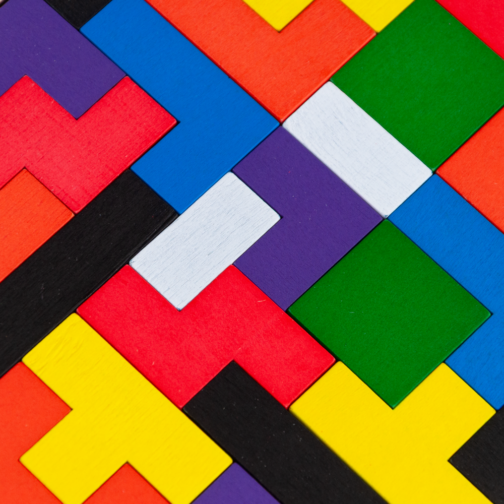 Medinė loginė dėlionė Tetris Tangram