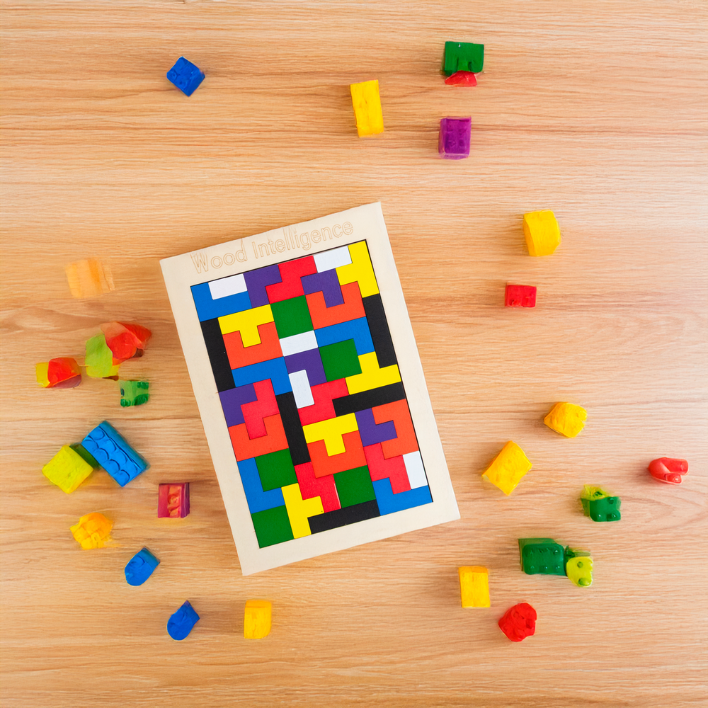 Medinė loginė dėlionė Tetris Tangram