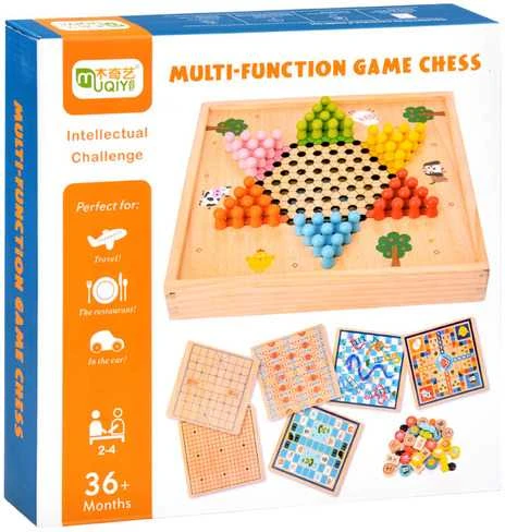 Medinis stalo žaidimų rinkinys 8in1