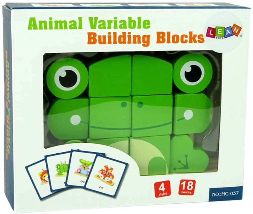 Medinių kaladėlių rinkinys 3D Varlė