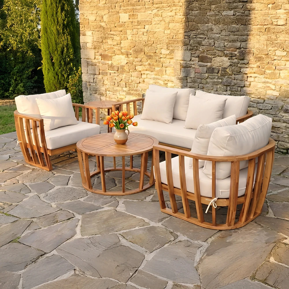 Medinių lauko baldų komplektas NUVIA CAFFE - ACACIA WOOD