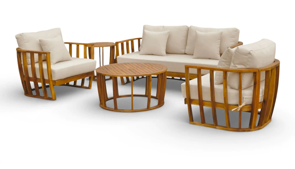 Medinių lauko baldų komplektas NUVIA CAFFE - ACACIA WOOD