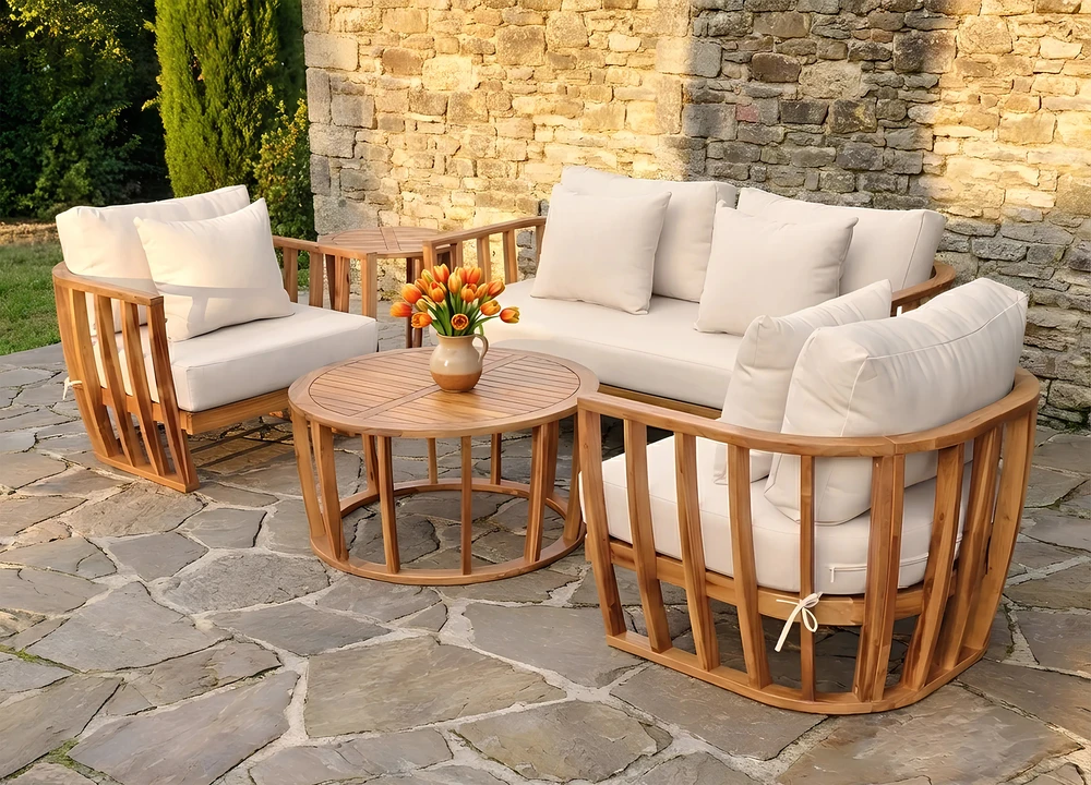 Medinių lauko baldų komplektas NUVIA CAFFE - ACACIA WOOD