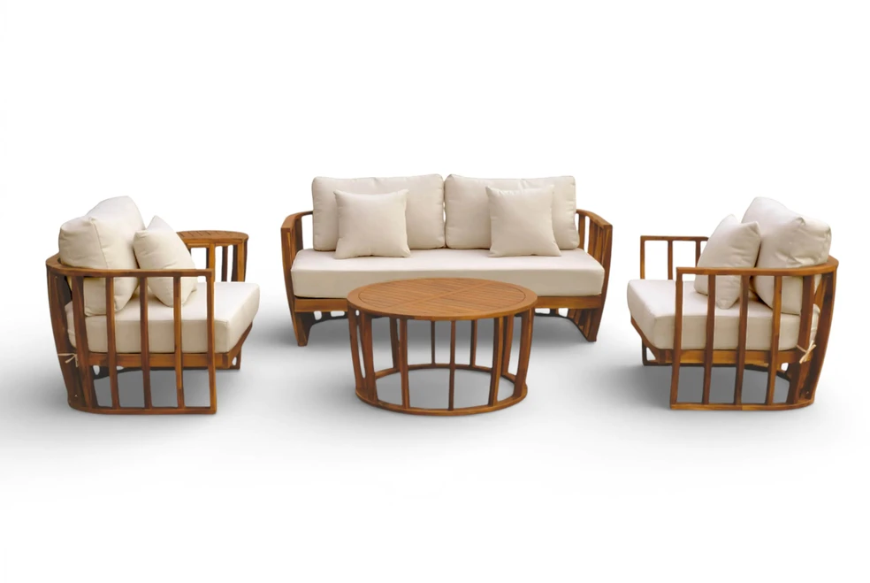 Medinių lauko baldų komplektas NUVIA CAFFE - ACACIA WOOD