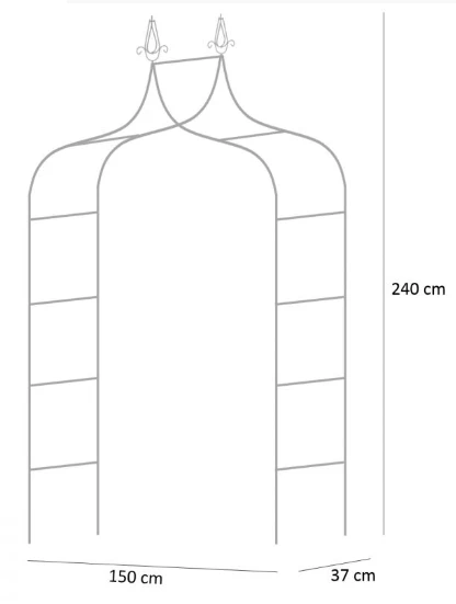 Metalinė arka vijokliniams augalams Garden Line, 150x37x240 cm