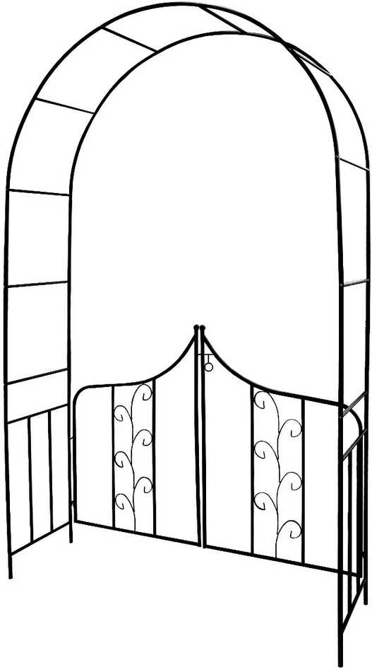Metalinė vijoklinių augalų atrama - arka su varteliais, 240 cm