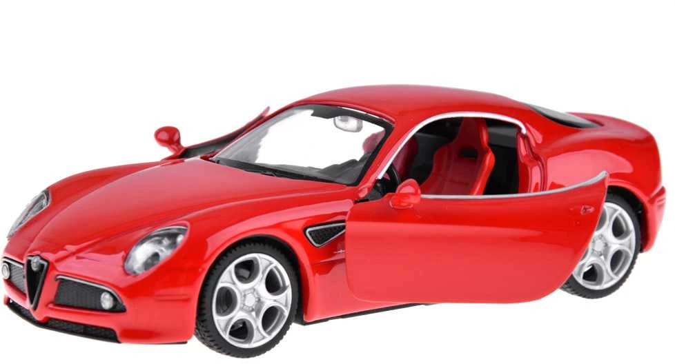 Metalinis automobilis Alfa Romeo 8C su šviesos ir garso efektais