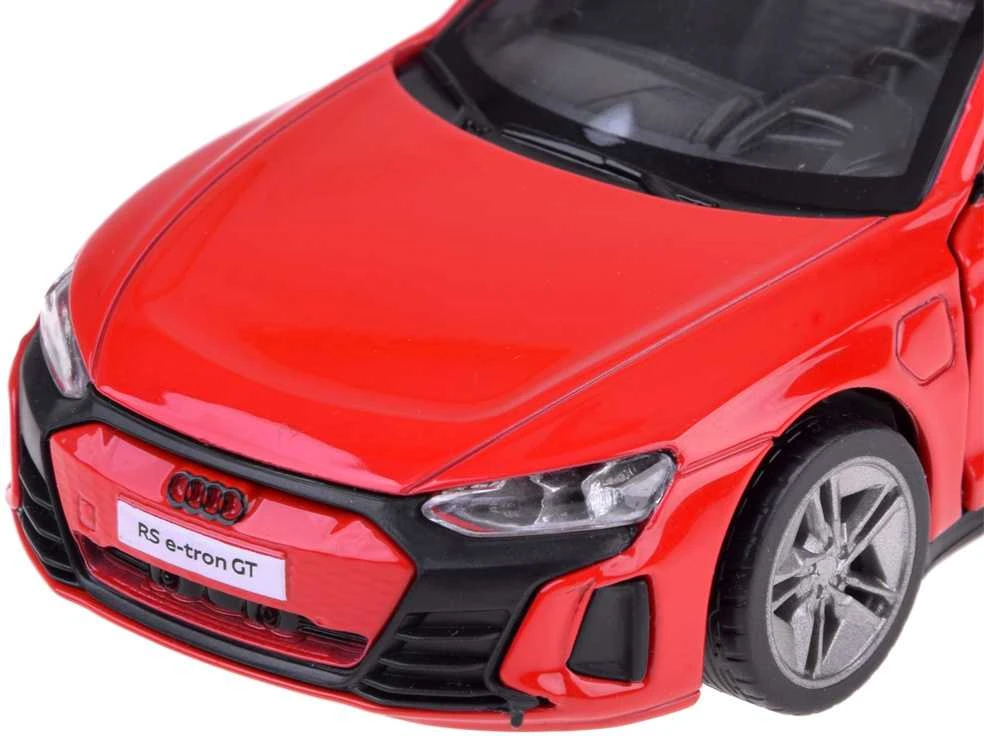 Metalinis automobilis AUDI RS e-tron GT su garso ir šviesos efektais, raudonas