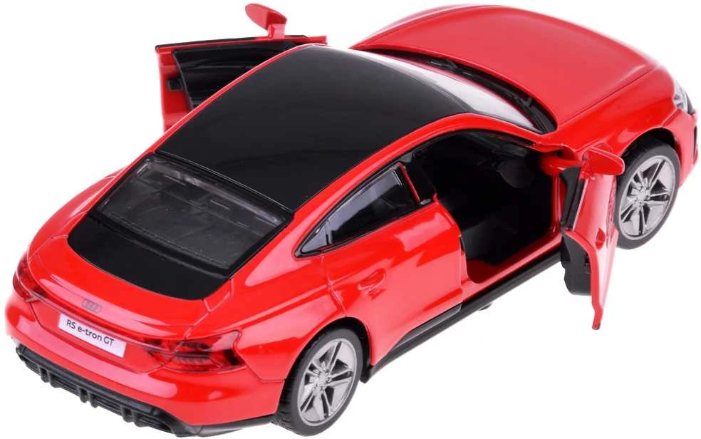 Metalinis automobilis AUDI RS e-tron GT su garso ir šviesos efektais, raudonas
