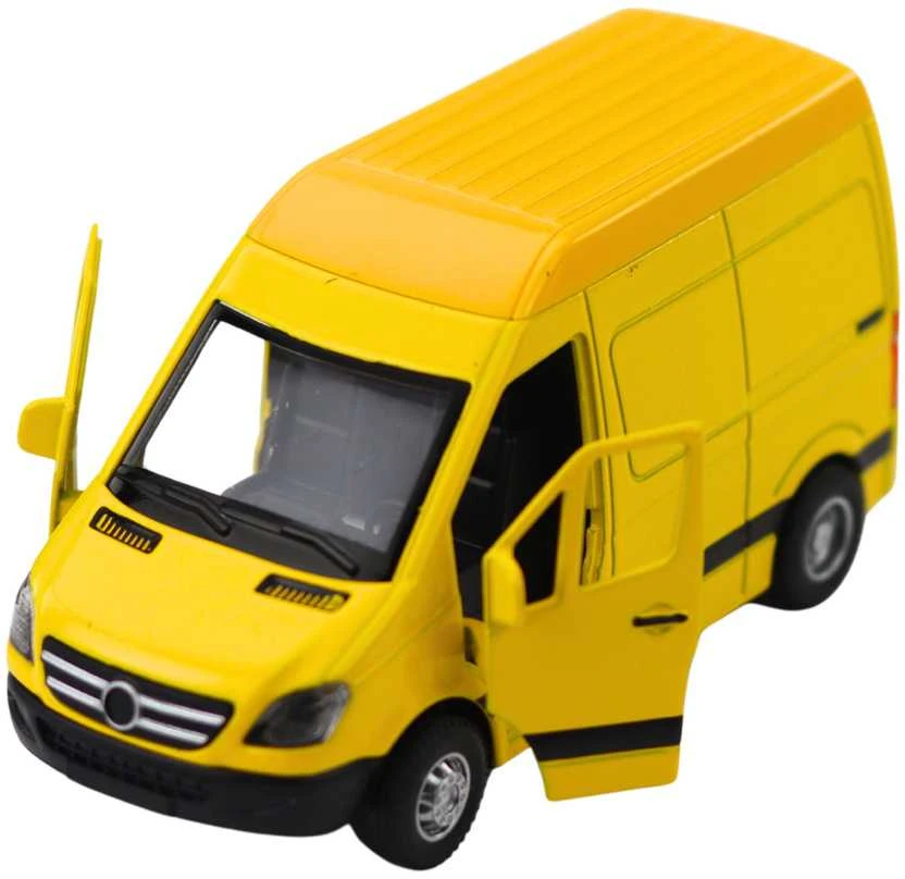 Metalinis automobilis su šviesos ir garso efektais, geltonas