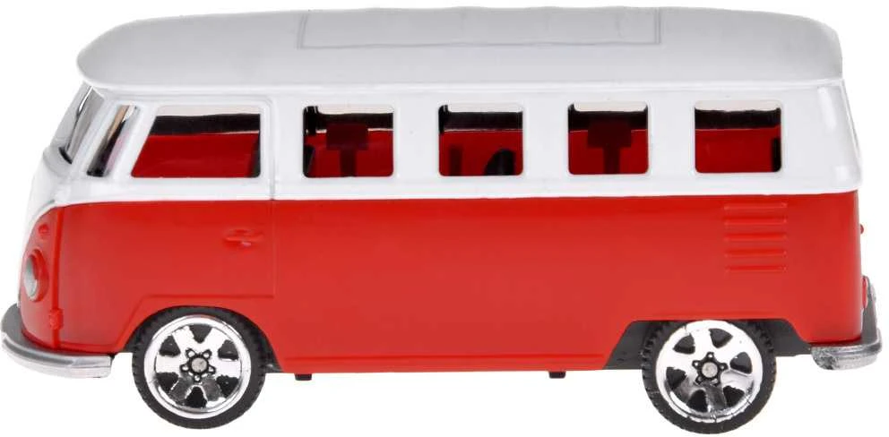Metalinis automobilis Volkswagen T1 1:56, raudonas/baltas