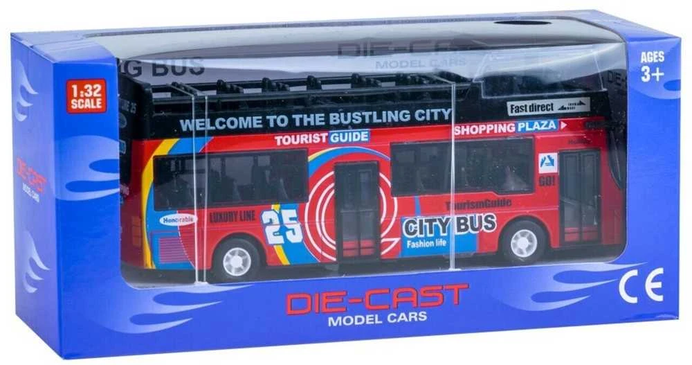 Metalinis dviaukštis autobusas, raudonas