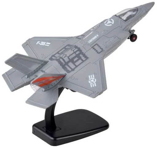 Metalinis karinis naikintuvas F-25 su garsais ir šviesom, pilkas
