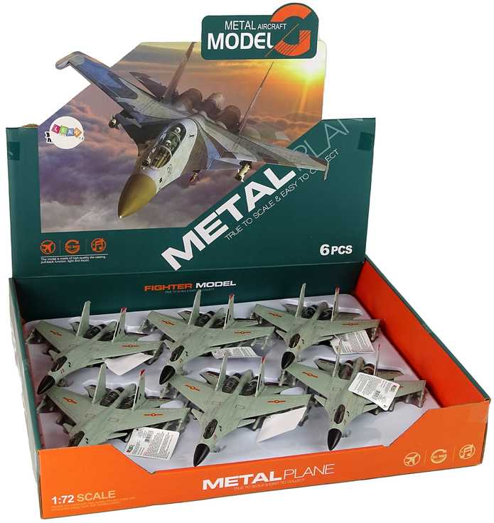 Metalinis naikintuvo modelis su garsais ir šviesom, pilkas (1 vnt.)