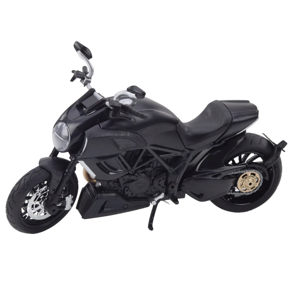 Metalinis sportinio motociklo modelis su šviesos ir garso efektais, 1:12, juodas/auksinis