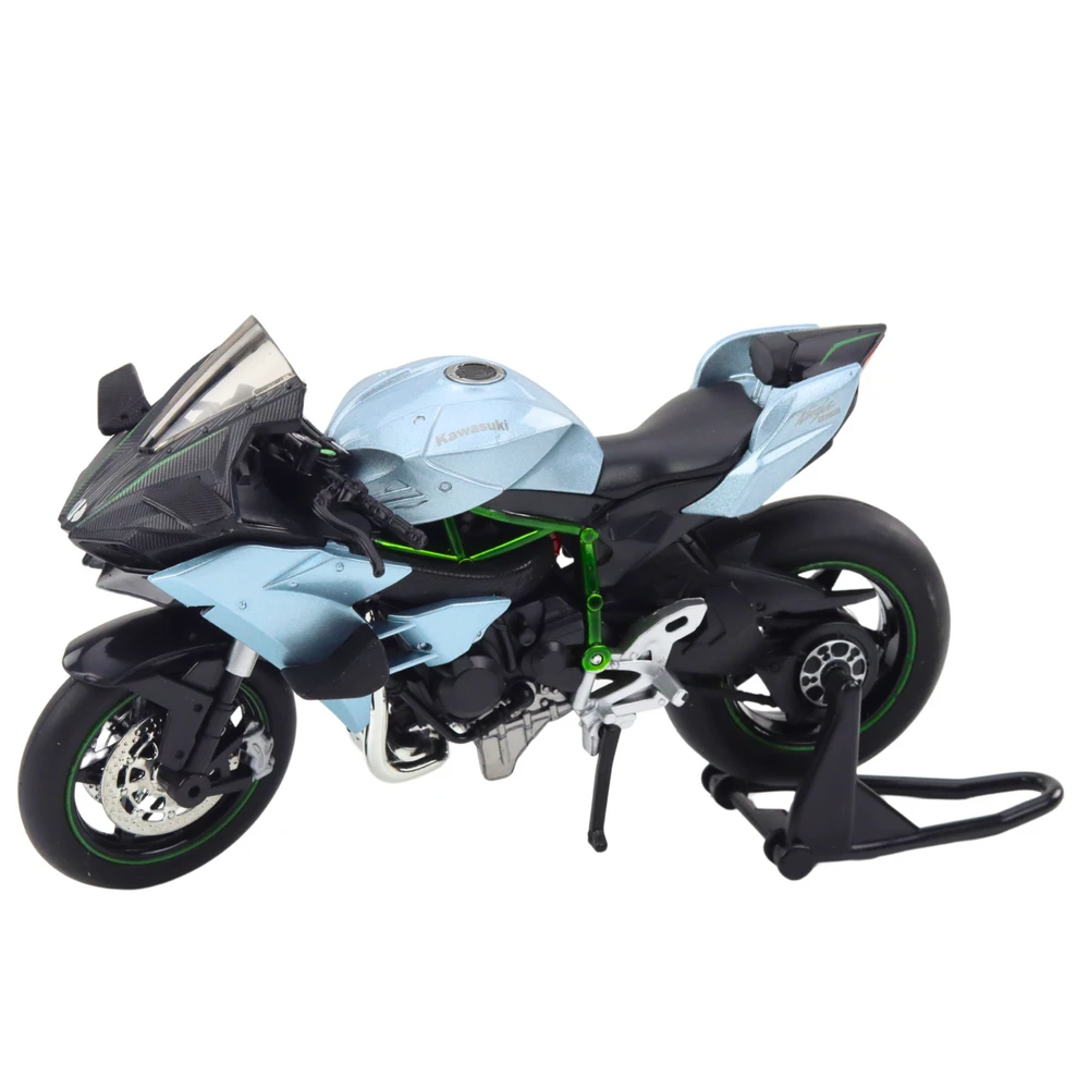 Metalinis sportinio motociklo modelis su šviesos ir garso efektais, 1:12, sidabrinis