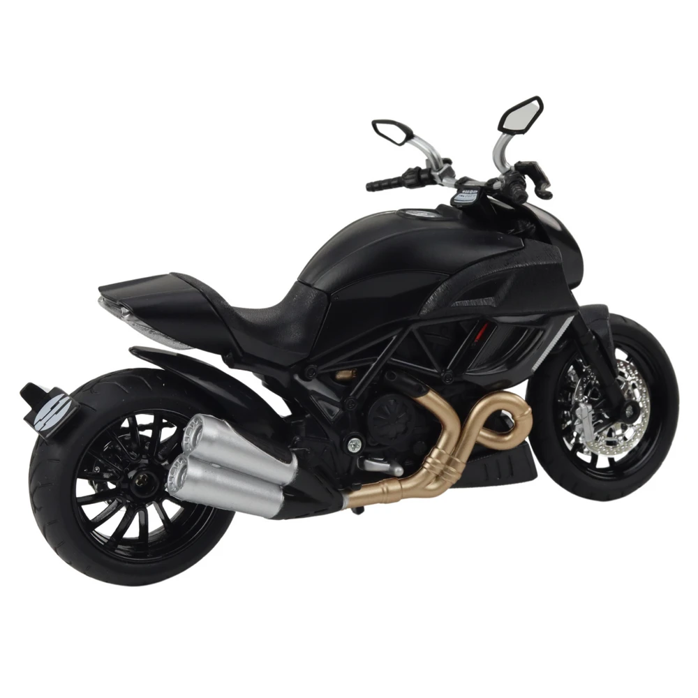 Metalinis sportinio motociklo modelis su šviesos ir garso efektais, 1:12, juodas/auksinis