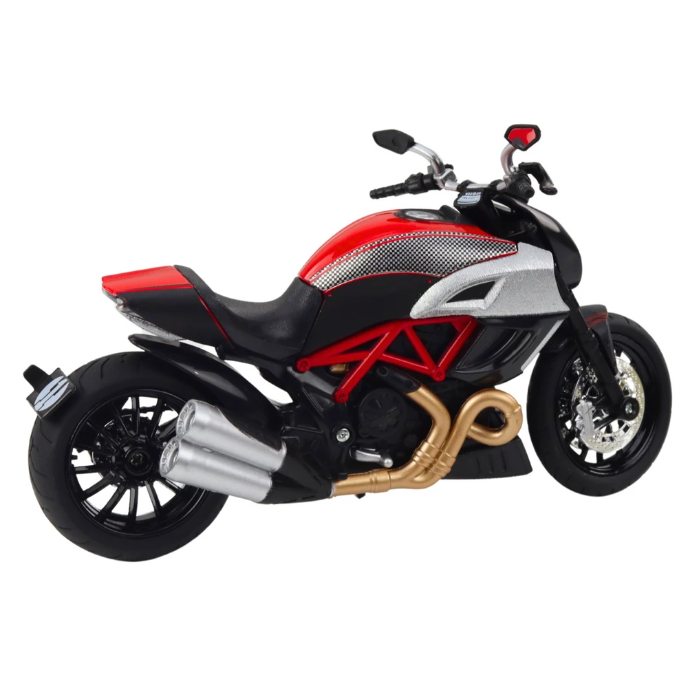 Metalinis sportinio motociklo modelis su šviesos ir garso efektais, 1:12, raudonas/auksinis